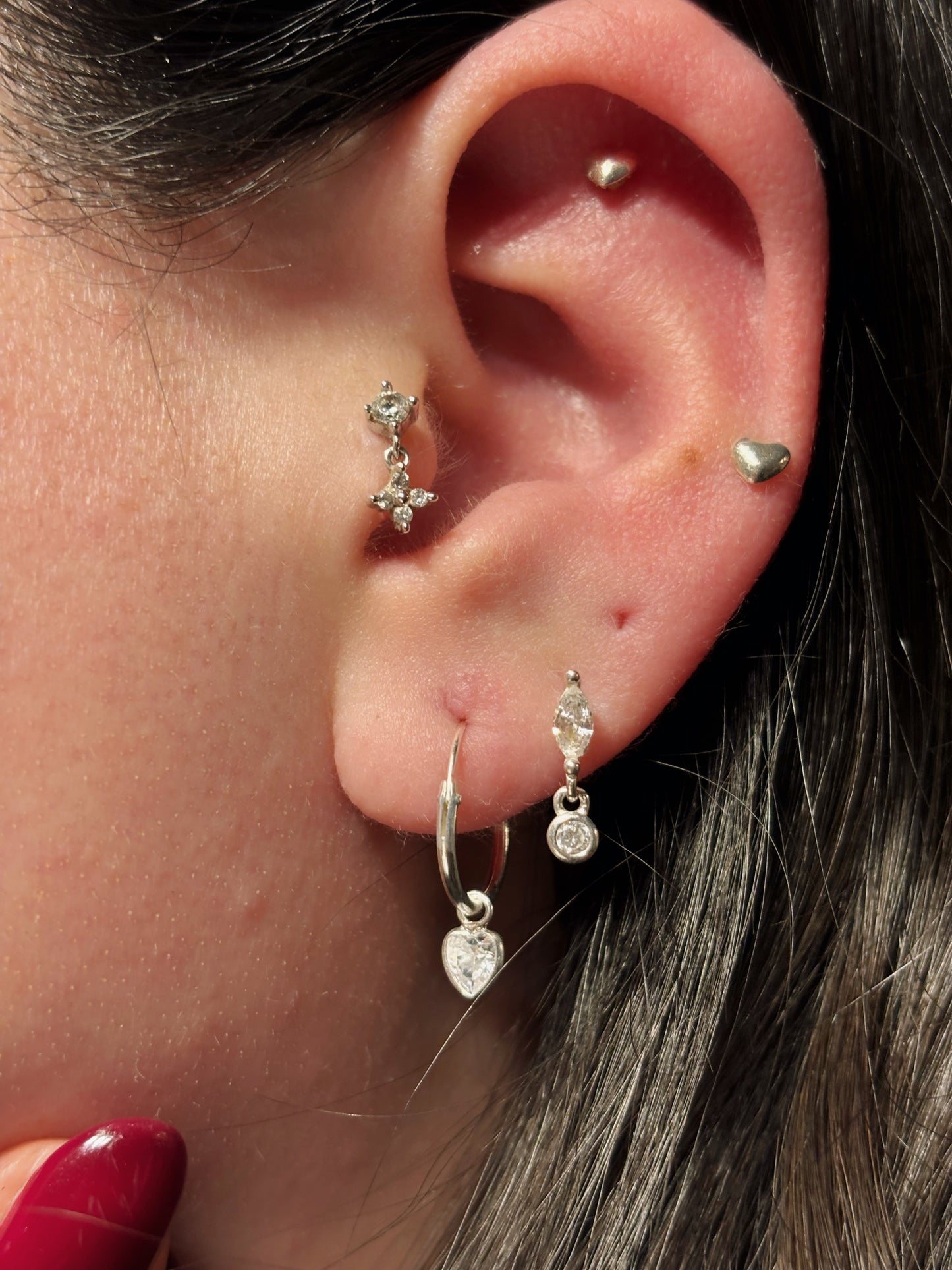 Piercing colgante circón