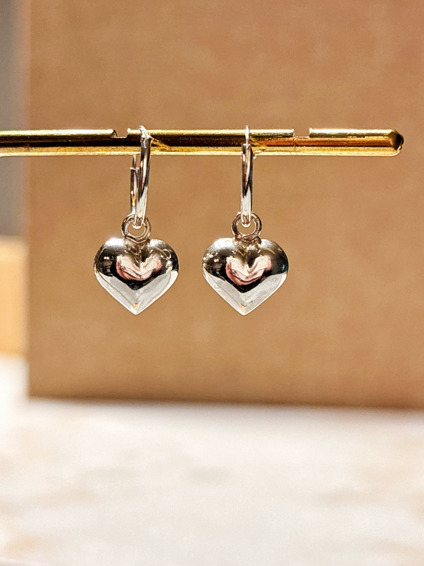 Aros argolla corazón chunky