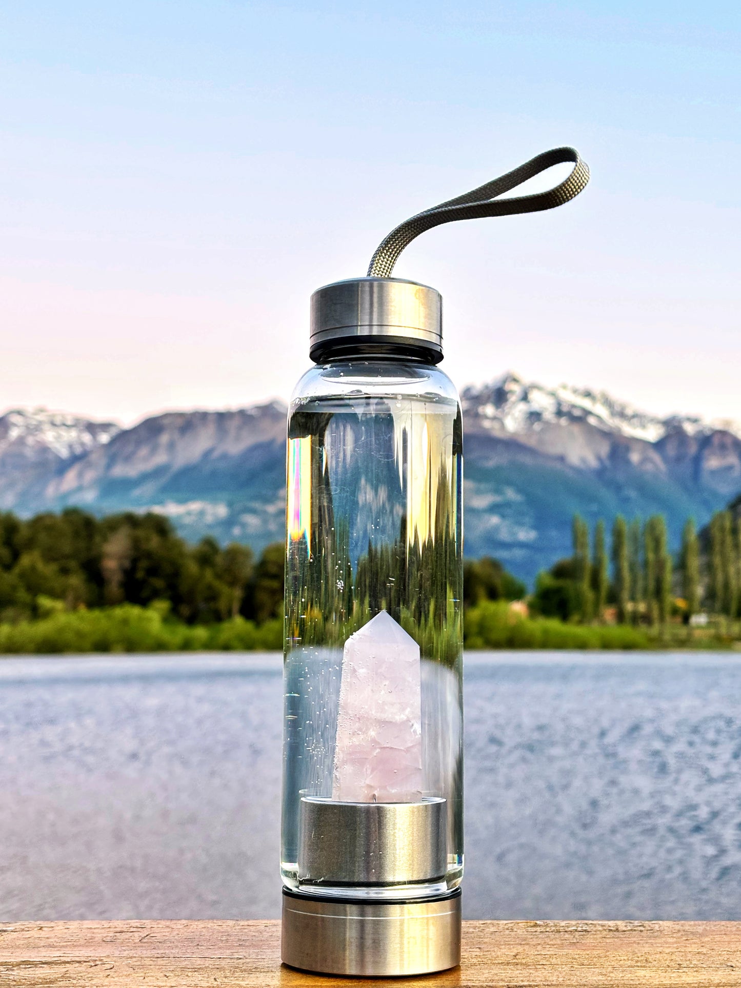 Botella vidrio con cuarzo