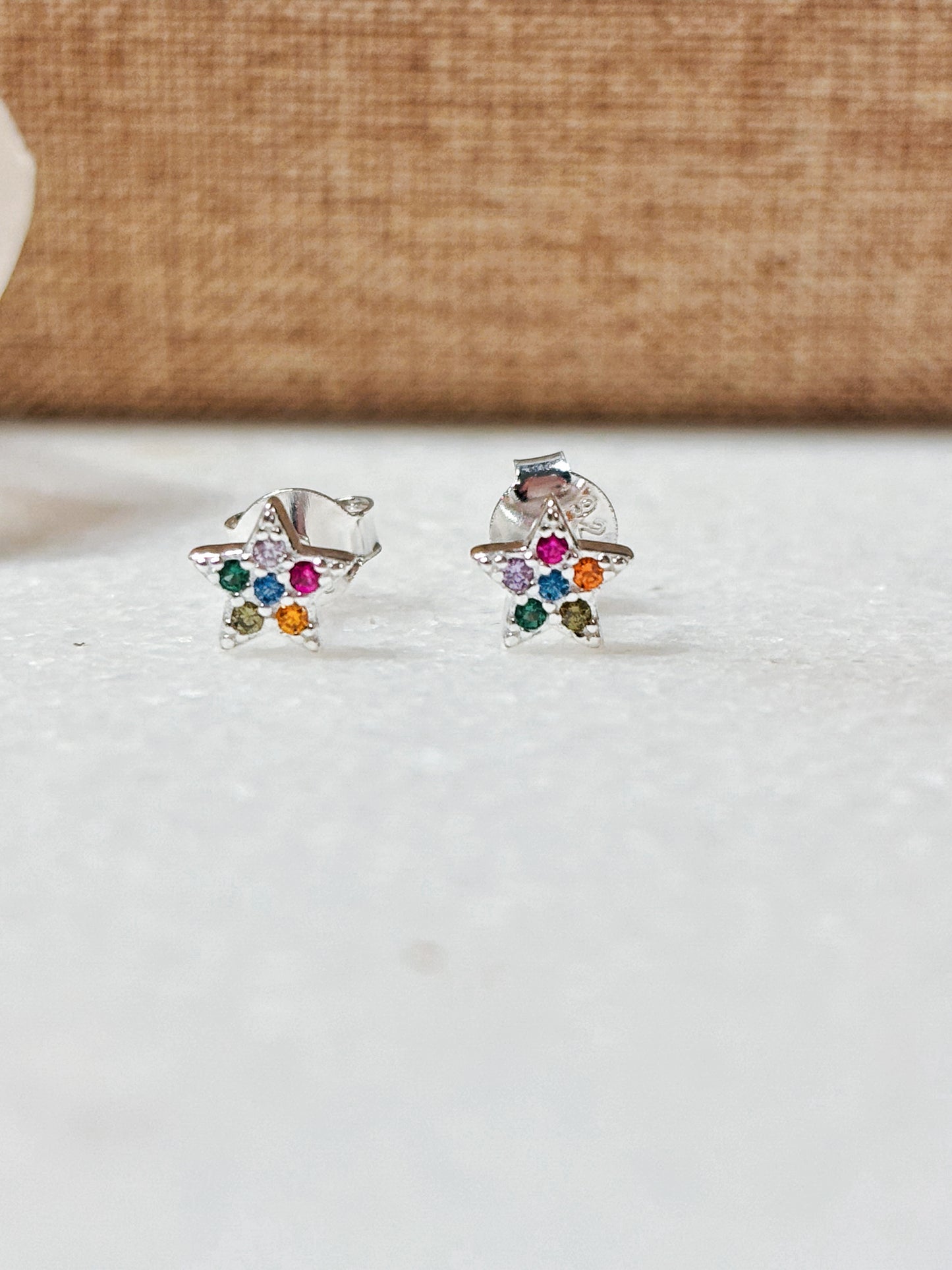 Aros estrellas con circones