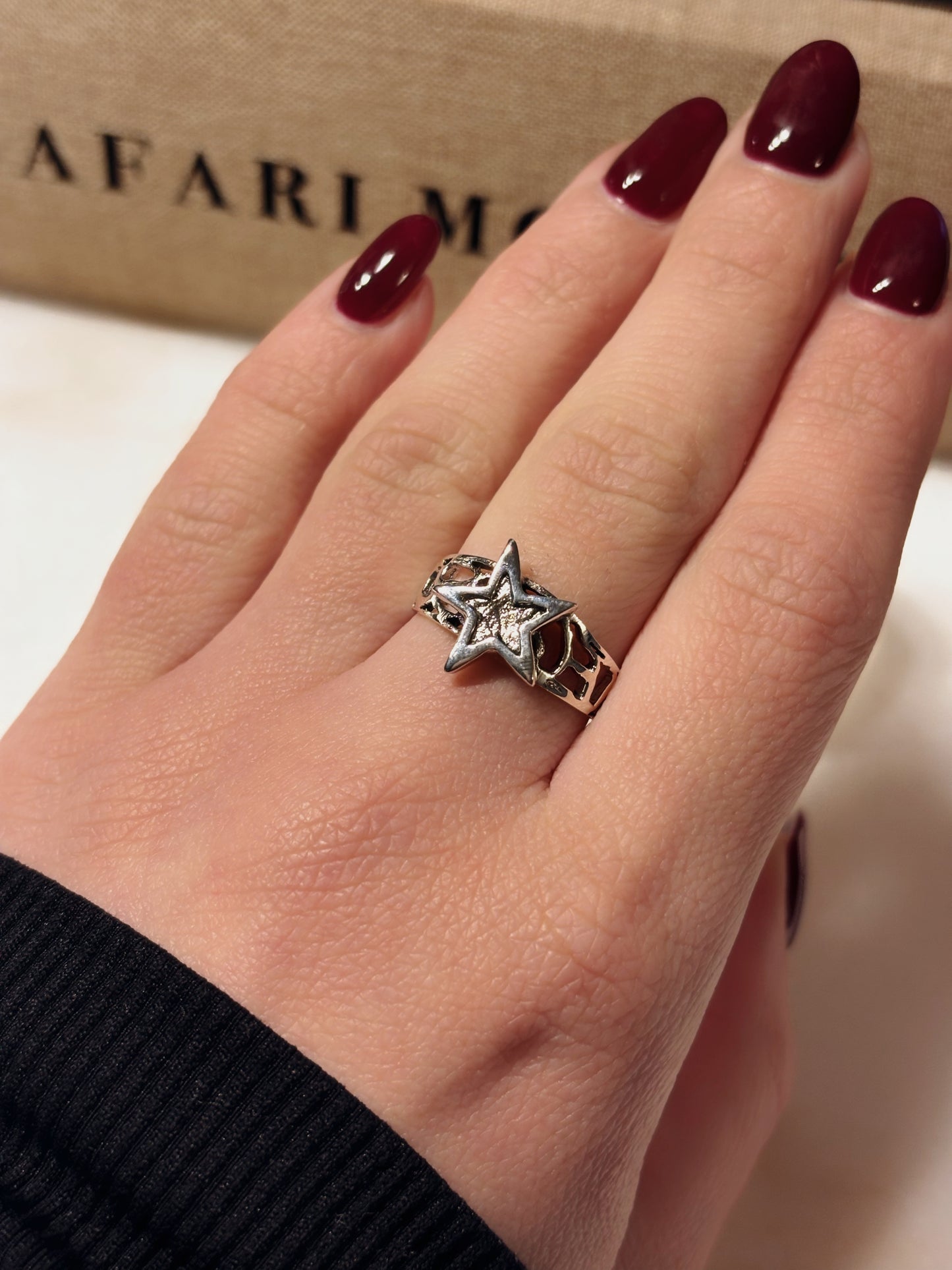 Anillo estrella calada