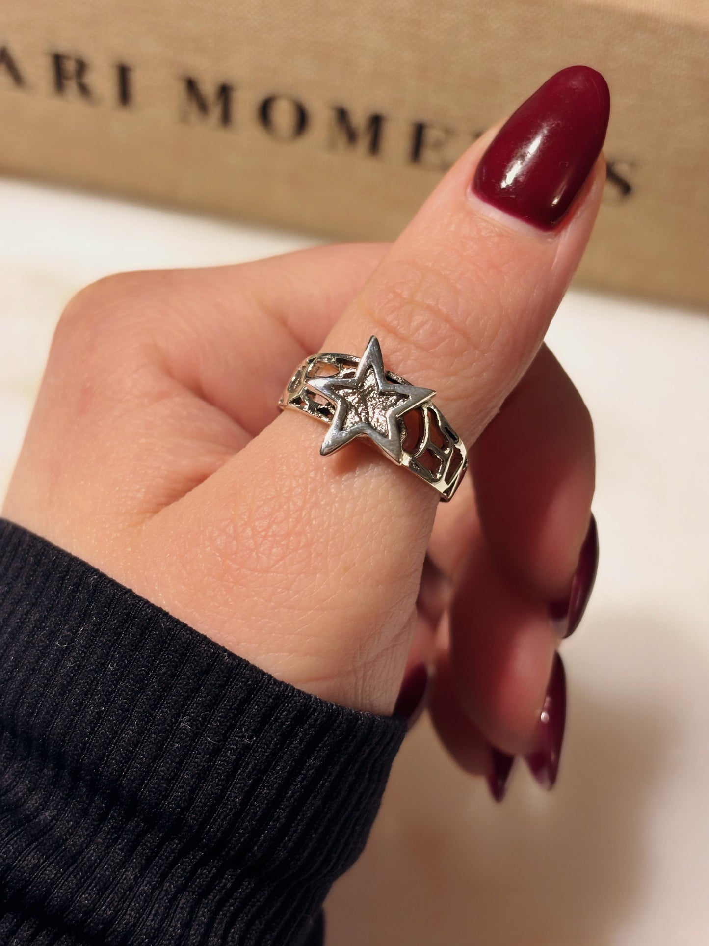 Anillo estrella calada