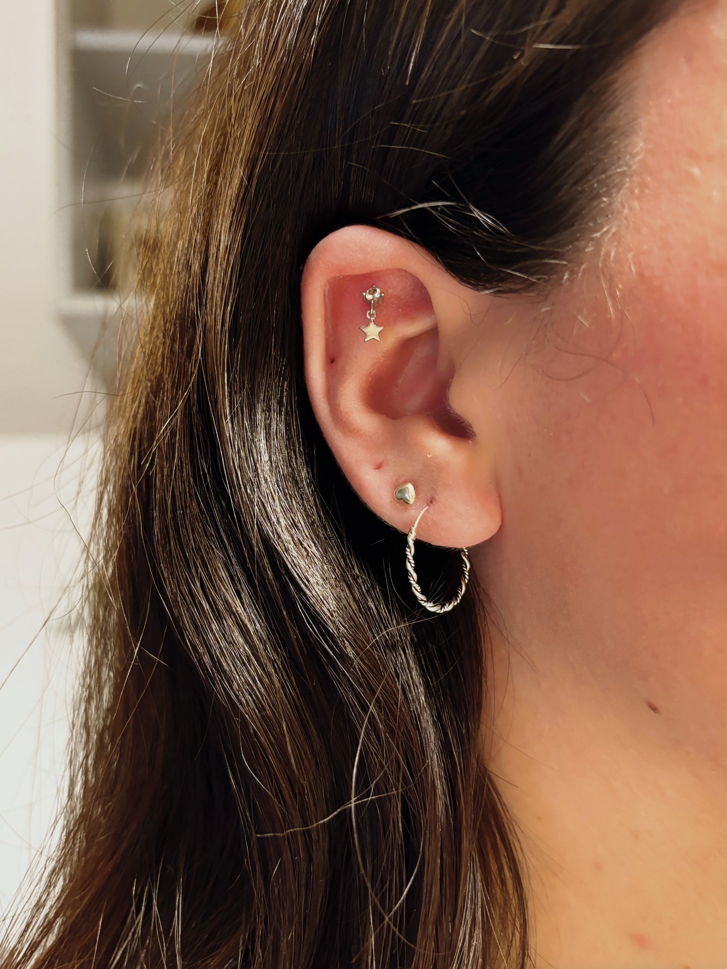 Aros argolla semi-trenzado 16 mm