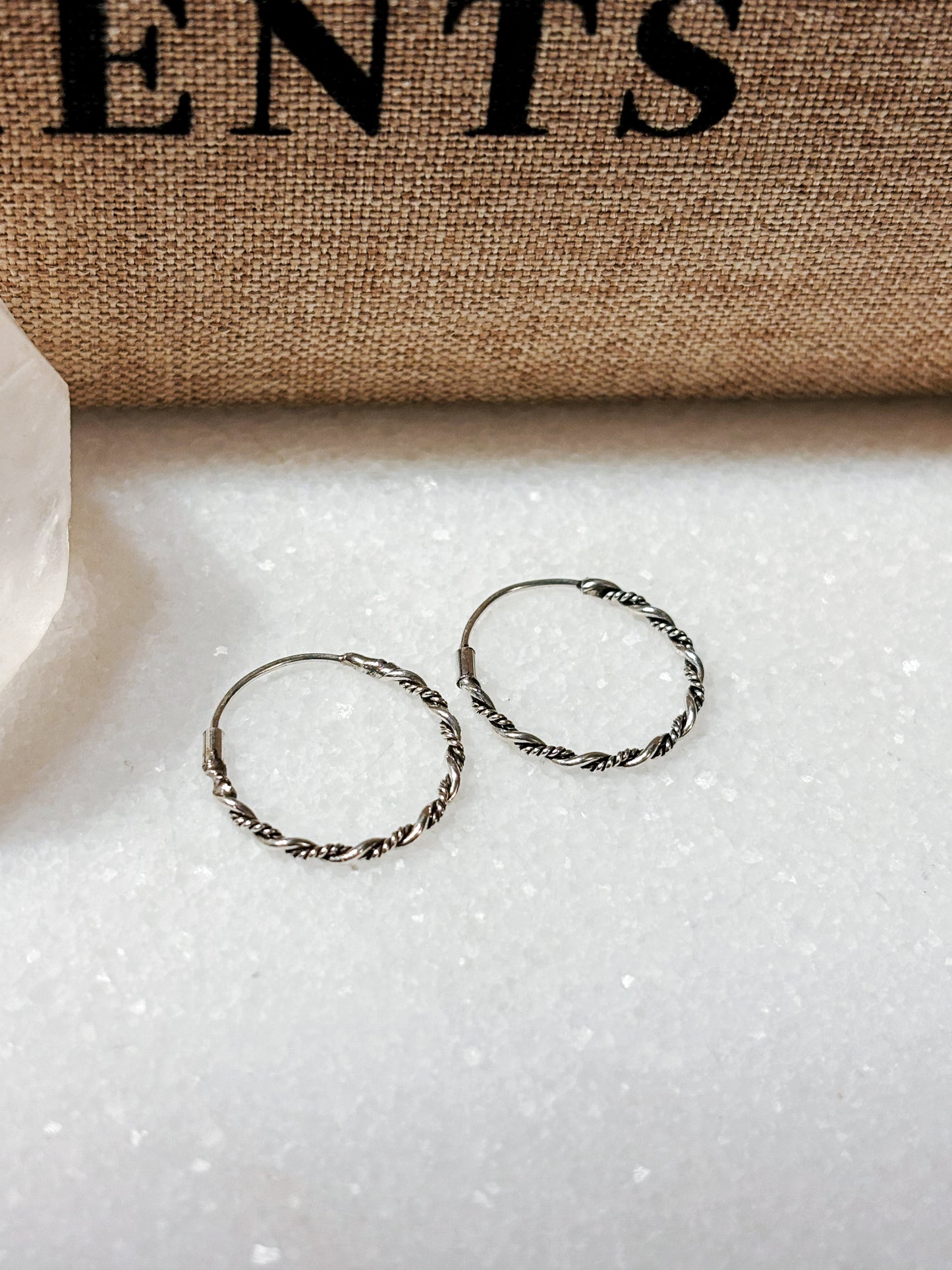 Aros argolla semi-trenzado 16 mm