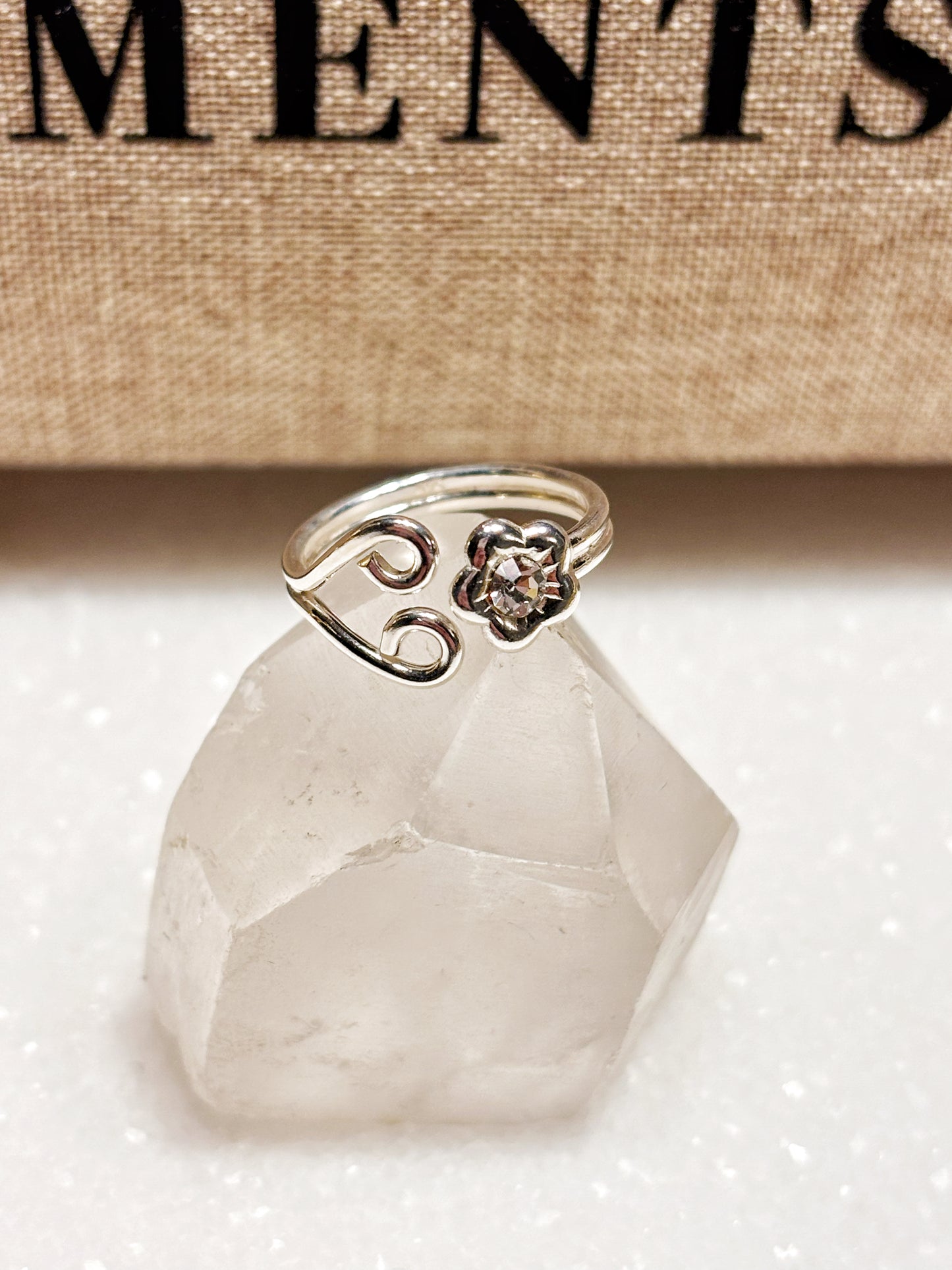 Anillo MIDI flor circón