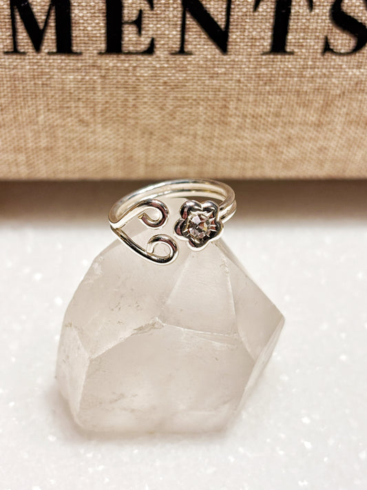 Anillo MIDI flor circón