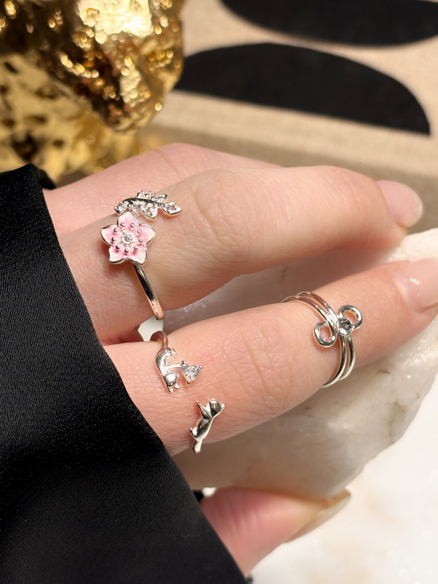 Anillo MIDI infinito circón