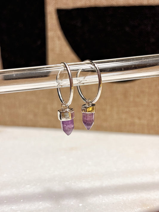 Aros argolla con amatista