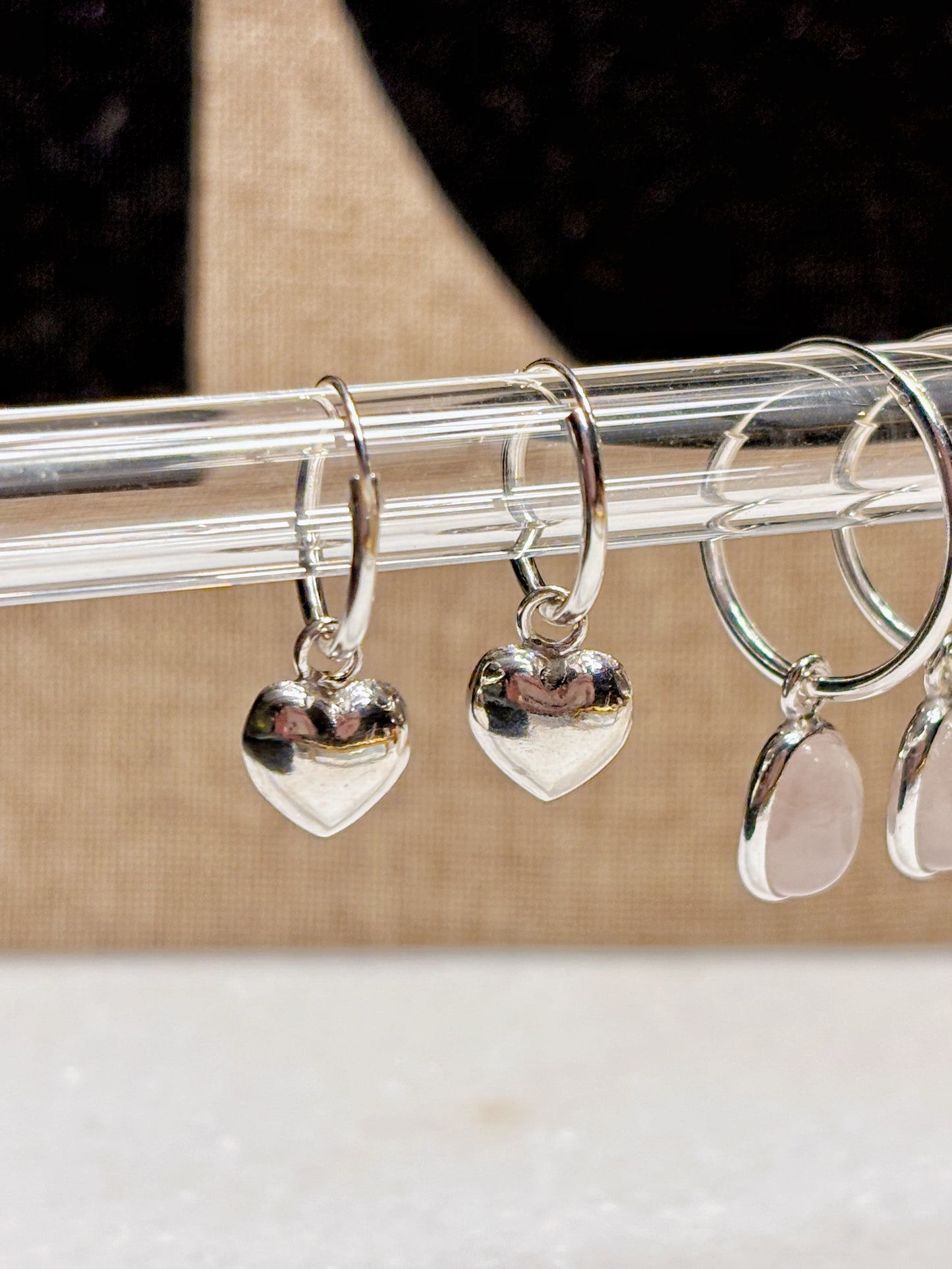 Aros argolla corazón chunky