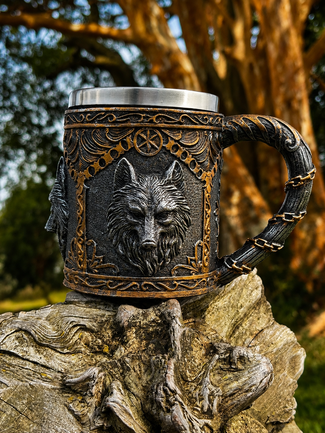 Vaso acero inoxidable con resina