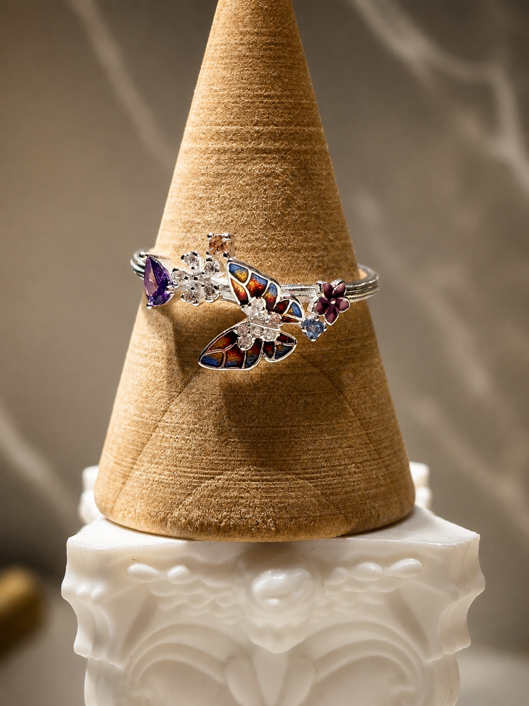 Anillo Mariposa Y Flor