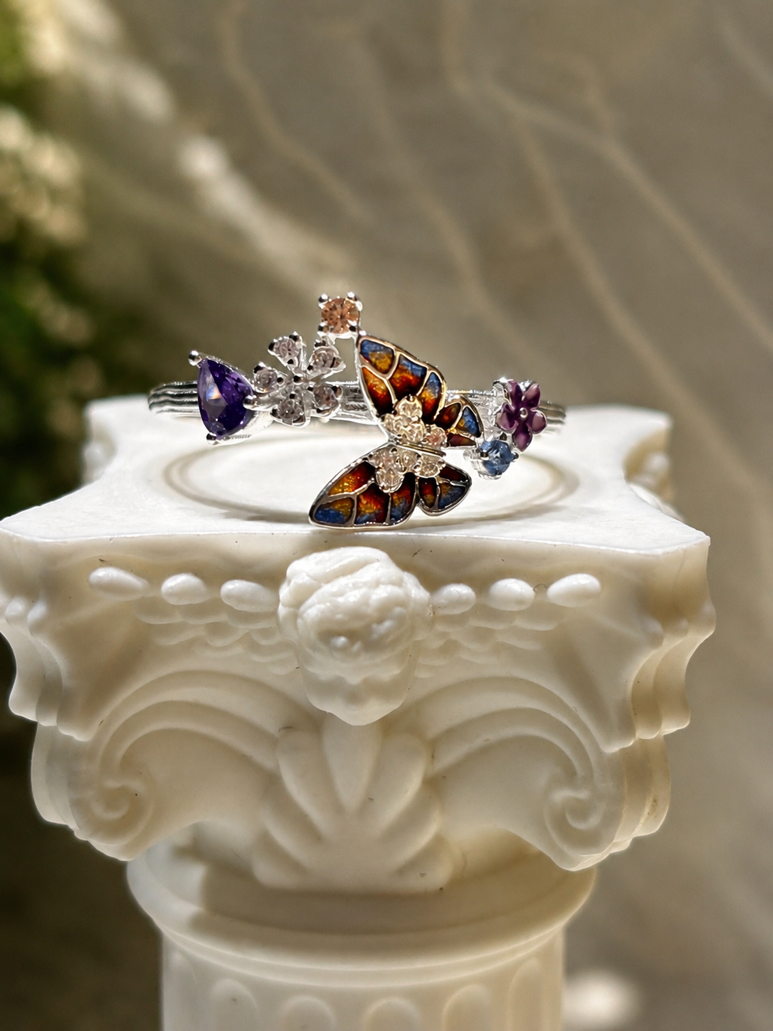 Anillo Mariposa Y Flor