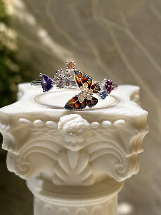Anillo Mariposa Y Flor
