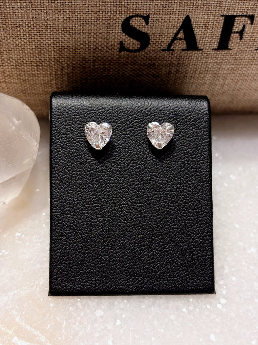 Aros corazón de circón