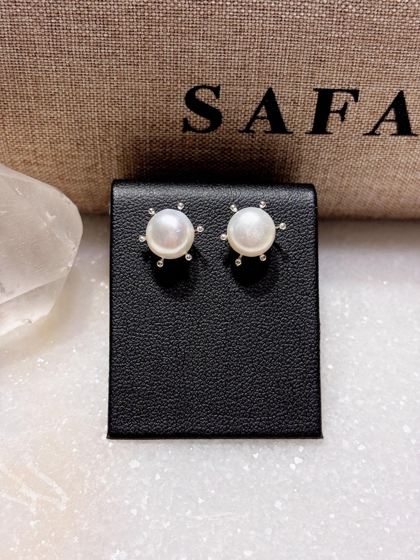 Aros perlas de río auténticas 8mm