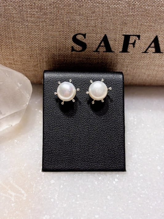 Aros perlas de río auténticas 8mm