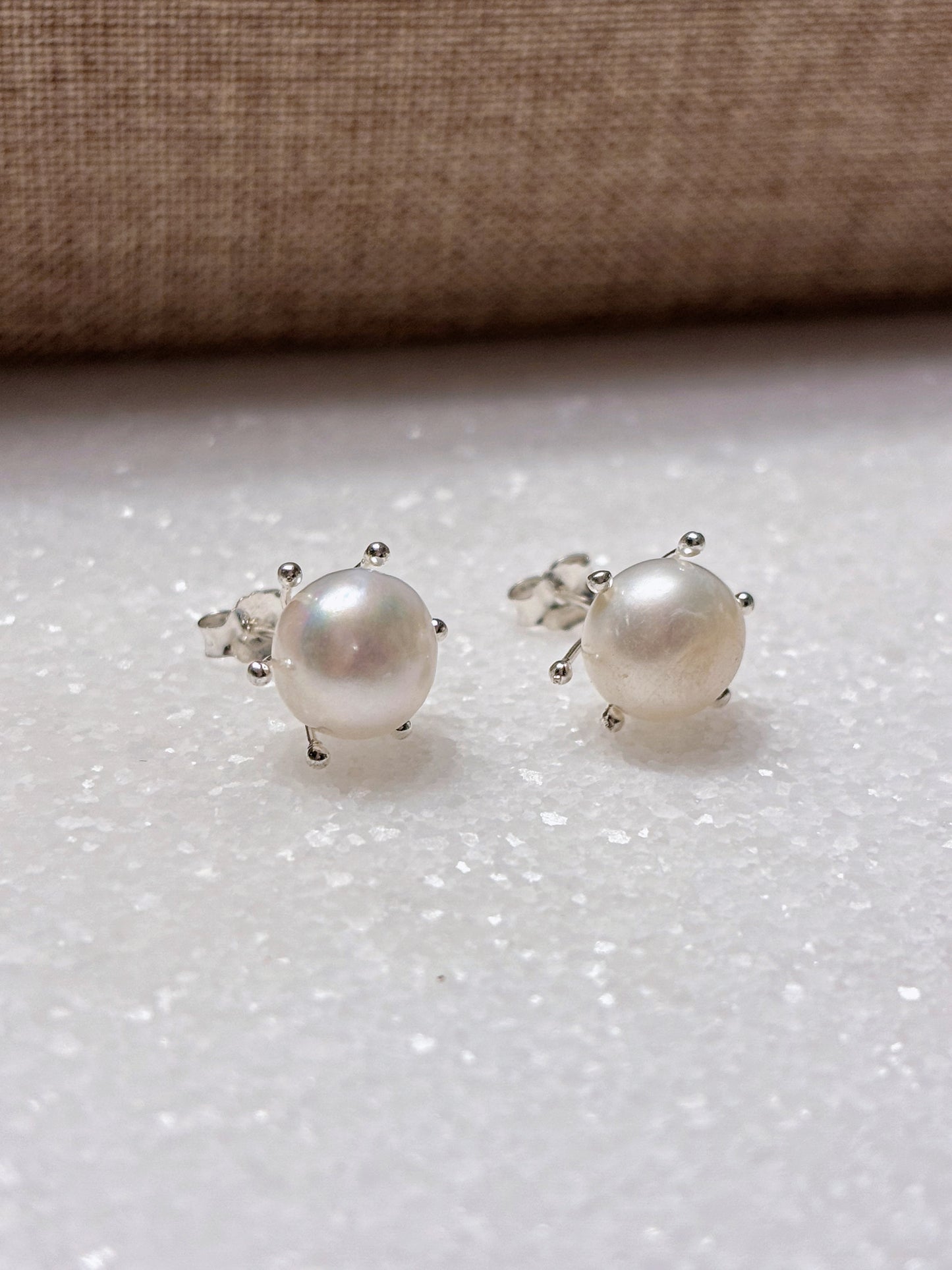 Aros perlas de río auténticas 8mm