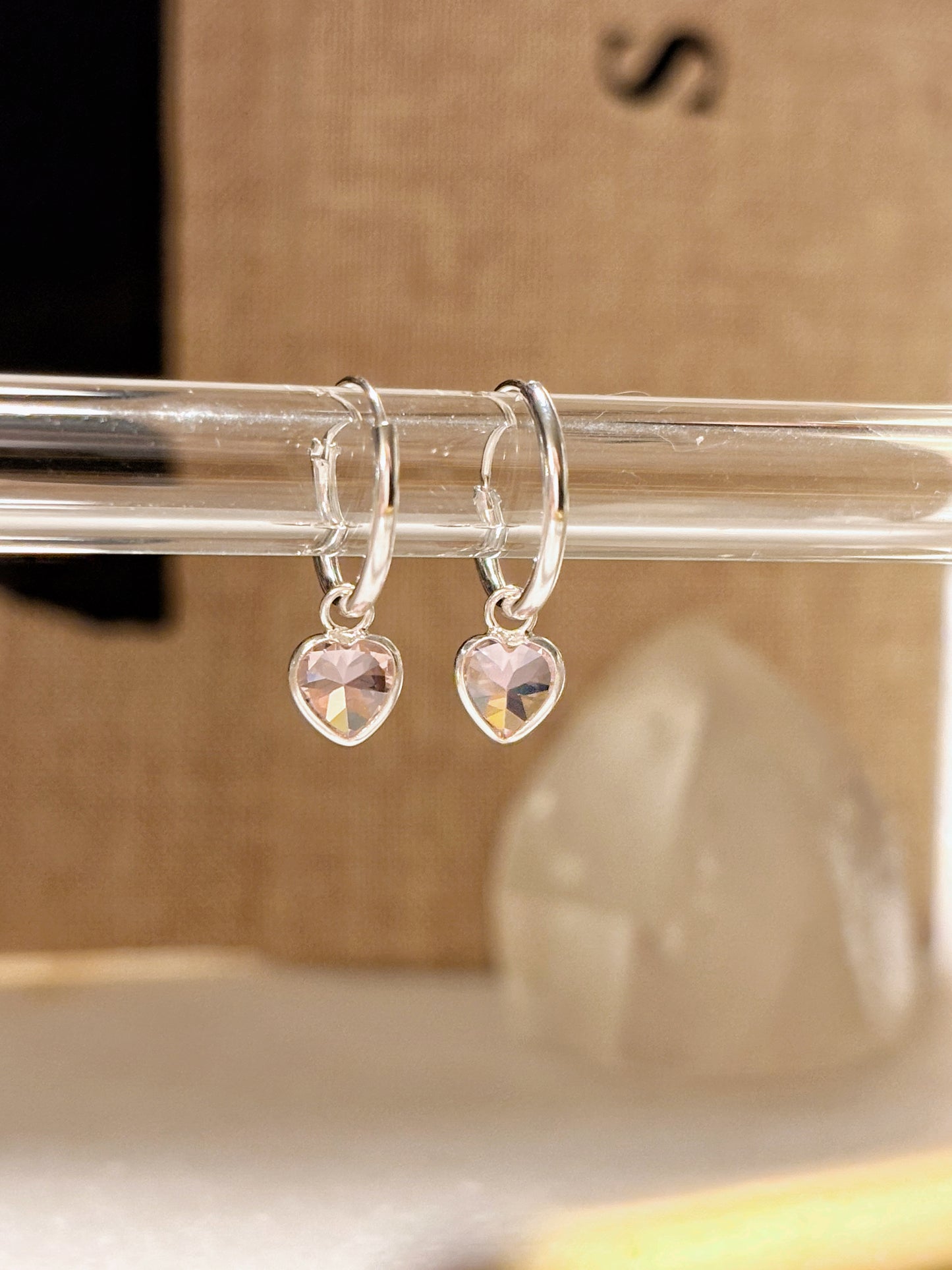 Aros argolla circón corazón