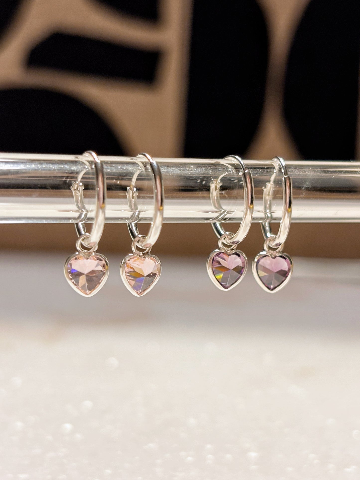 Aros argolla circón corazón