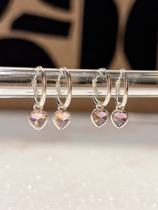 Aros argolla circón corazón