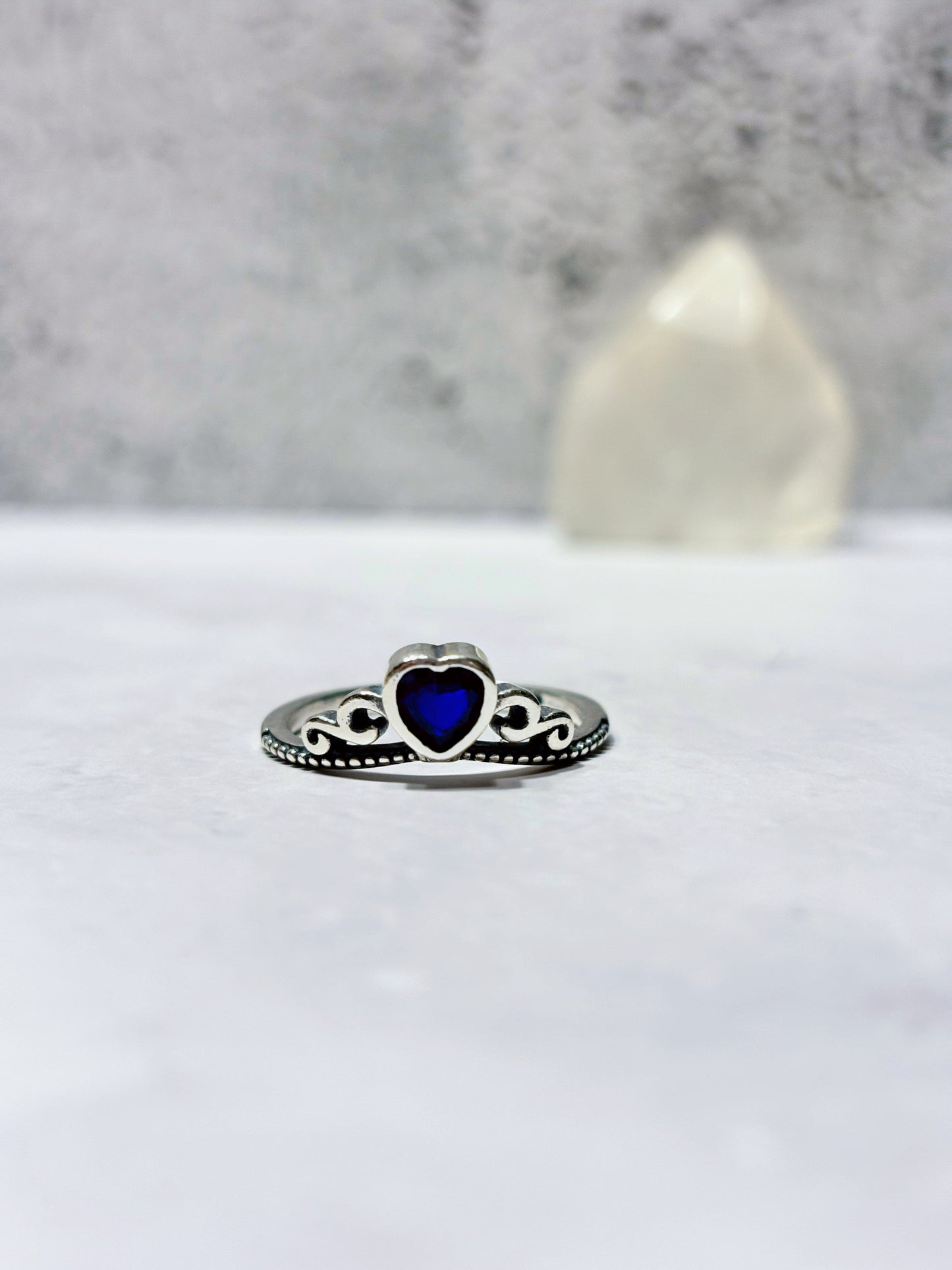 Anillo corazón azul
