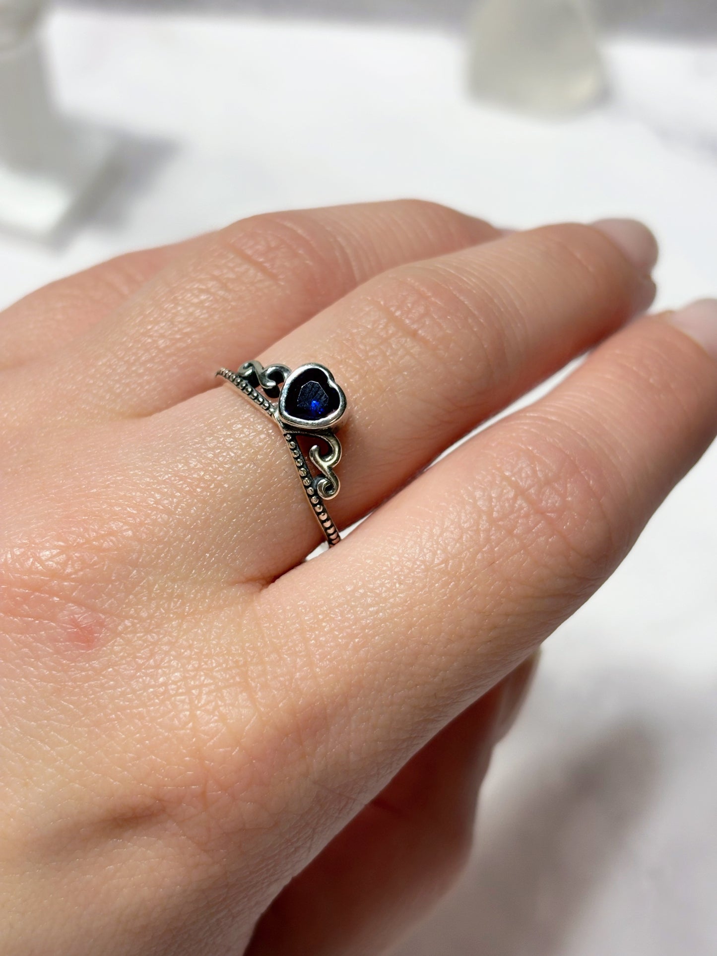 Anillo corazón azul