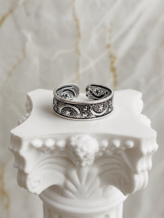 Anillo Midi Luna y Estrellas
