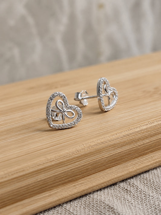 Aros Corazón Coquette con Circones