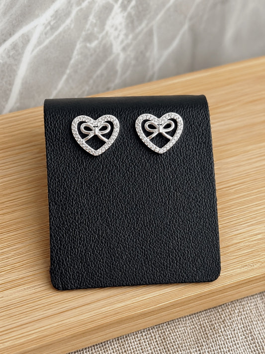 Aros Corazón Coquette con Circones
