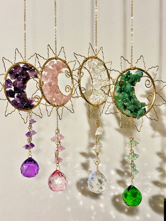 Atrapasol sol luna cristales y piedras