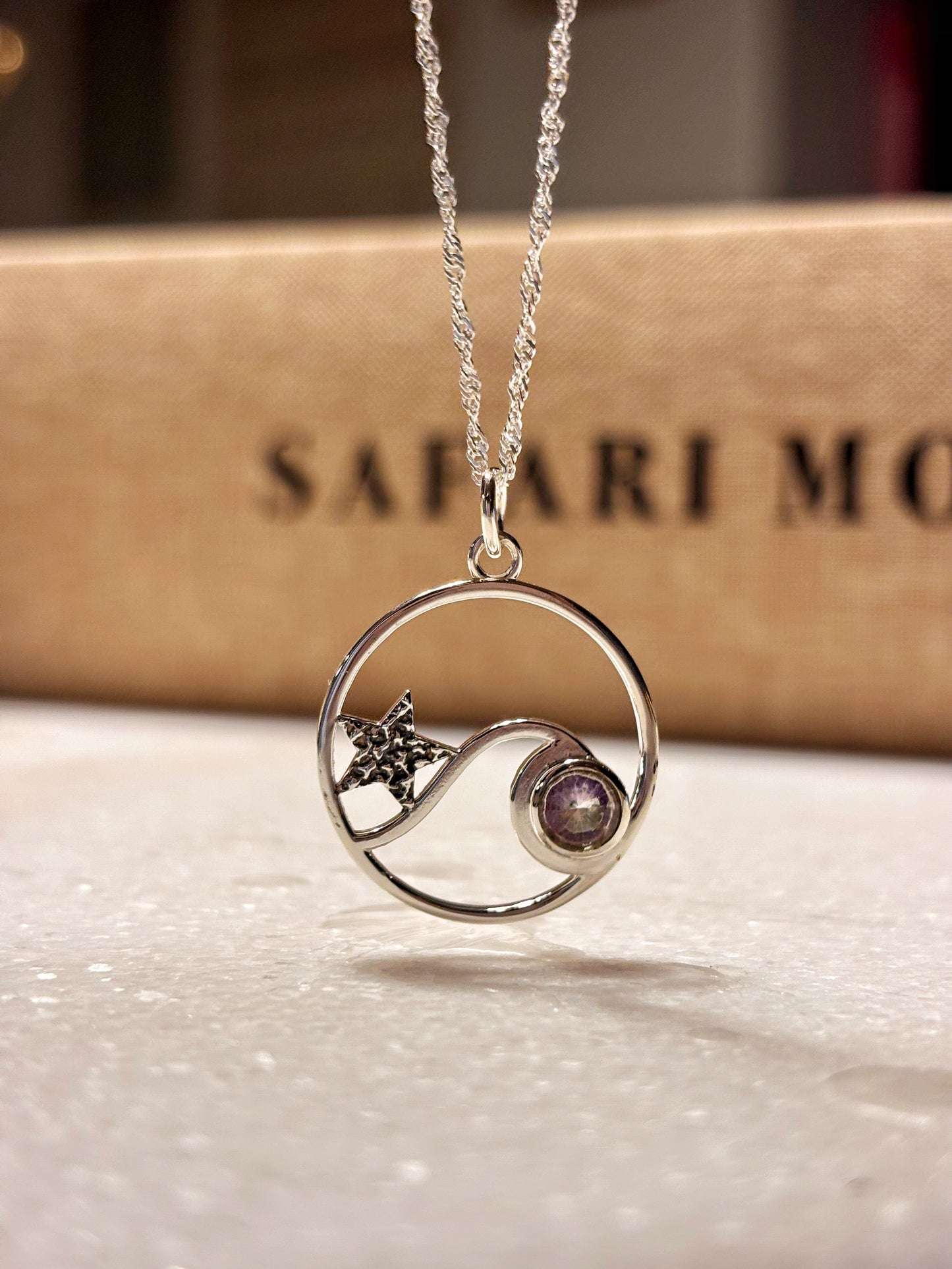 Collar ola con Cuarzo Místico