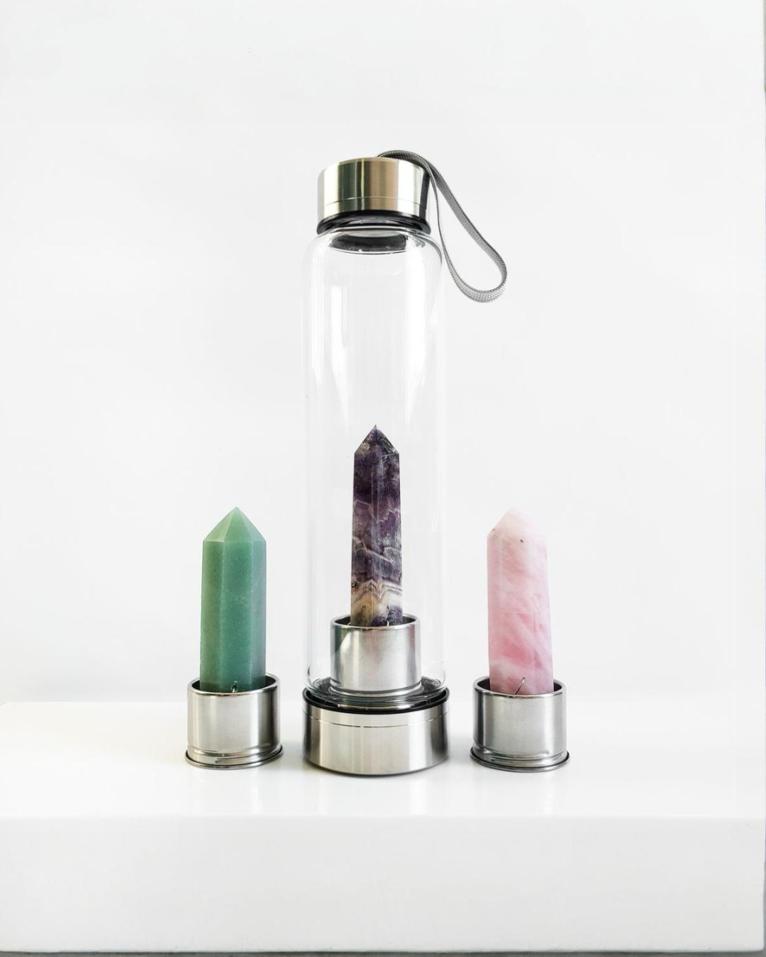 Botella vidrio con cuarzo